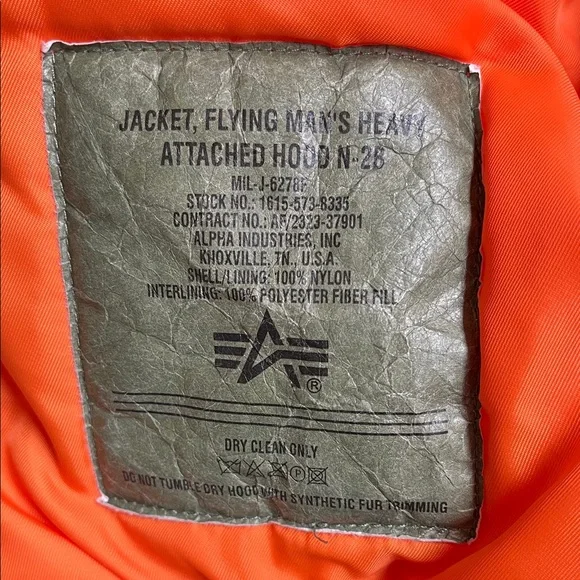 Alpha Industries Flying Man’s N-2B dark teal Fur-Trimmed Hooded Jacket - Picture 11 of 16